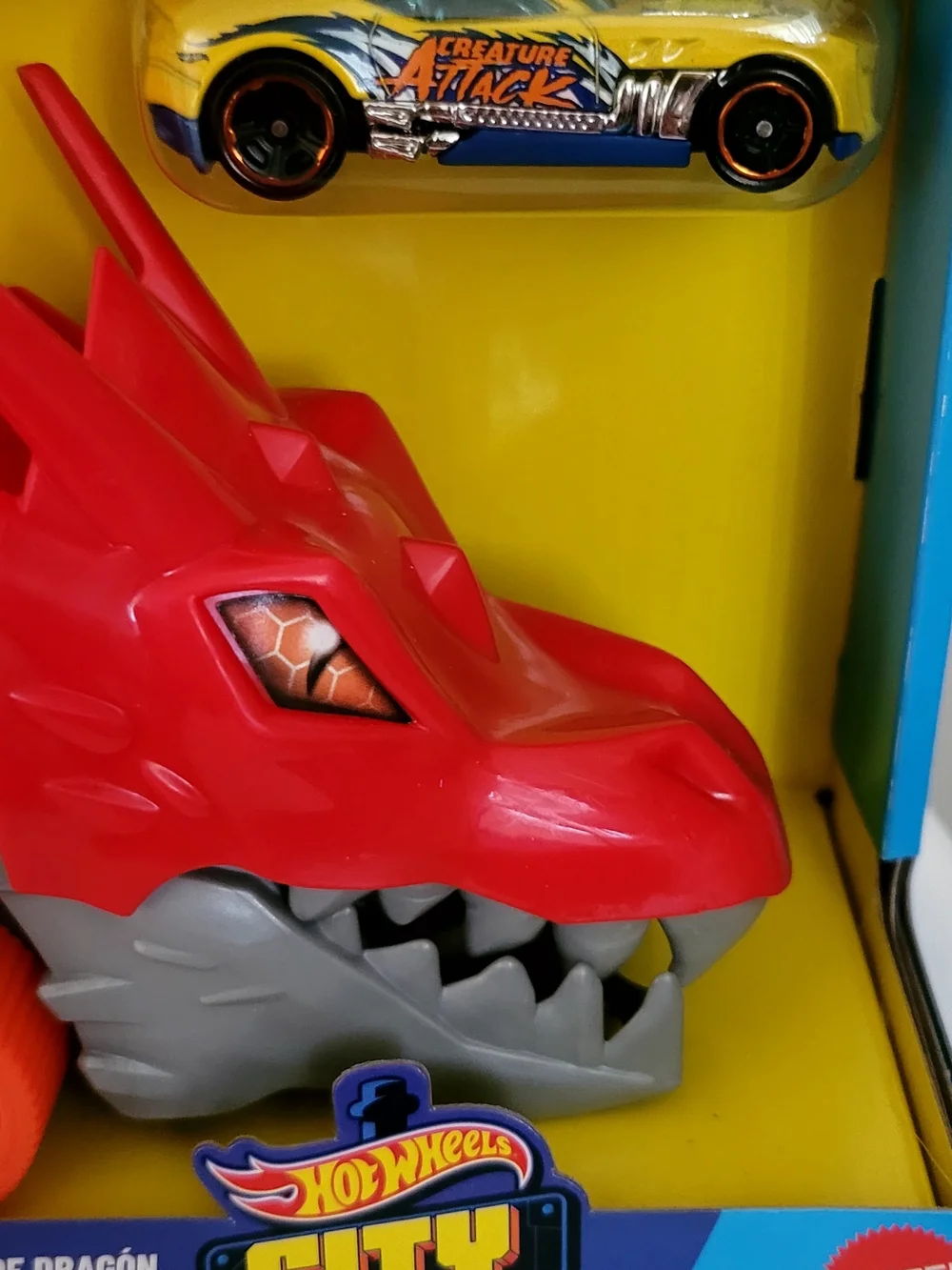 Hot Wheels Dragon Launch Transporter - Red & Yellow-Green